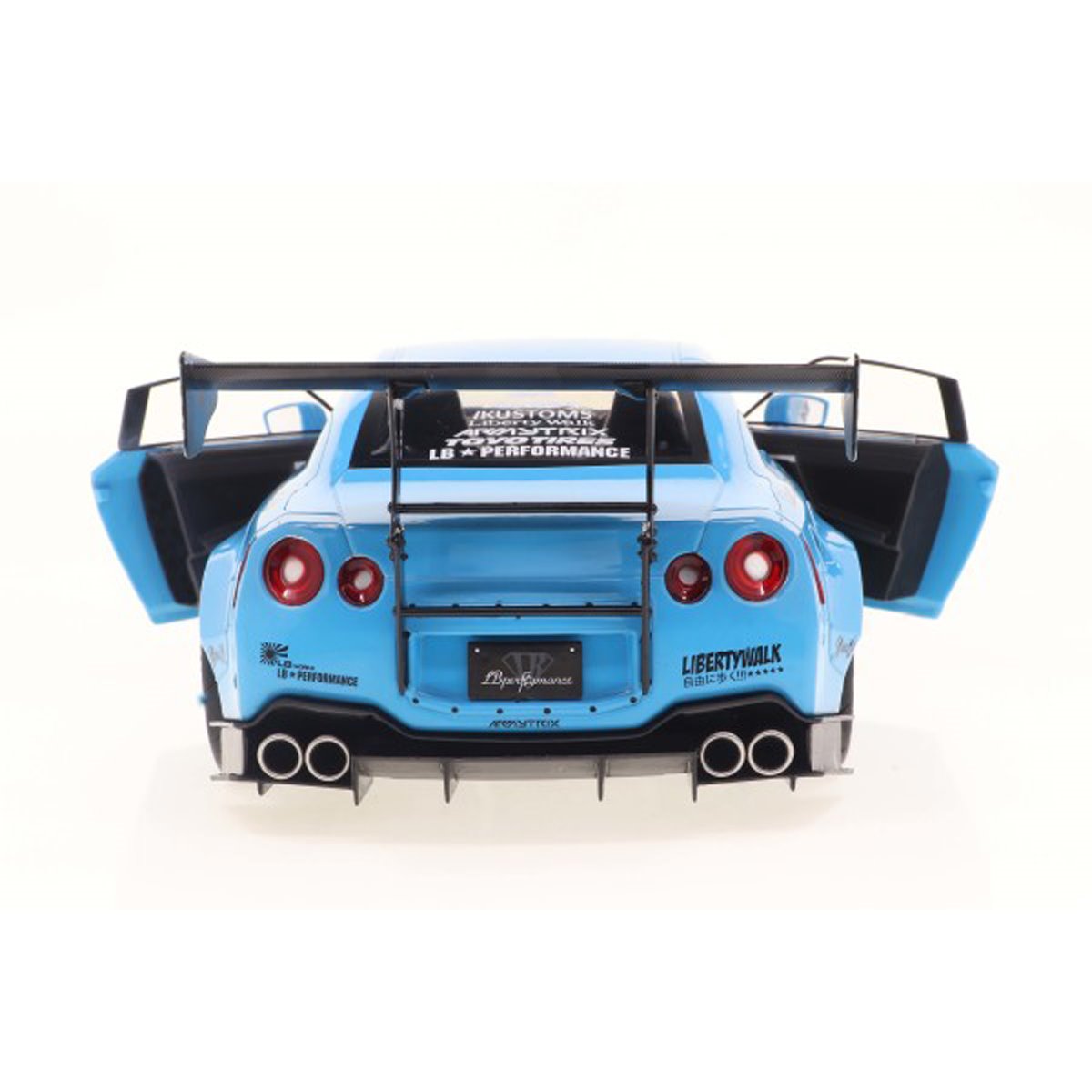 2024 Nissan GT-R R35 Baby Blue Liberty Walk Version 2.0 Body Kit 1:18 Scale Die-Cast Metal Vehicle