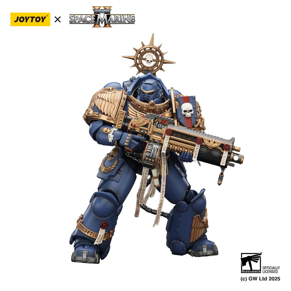 Joy Toy Warhammer Space Marine Ultramarine Heavy Relic Primus Armour and Heavy Relic Bolt Rifle 1:18 Scale Action Figure