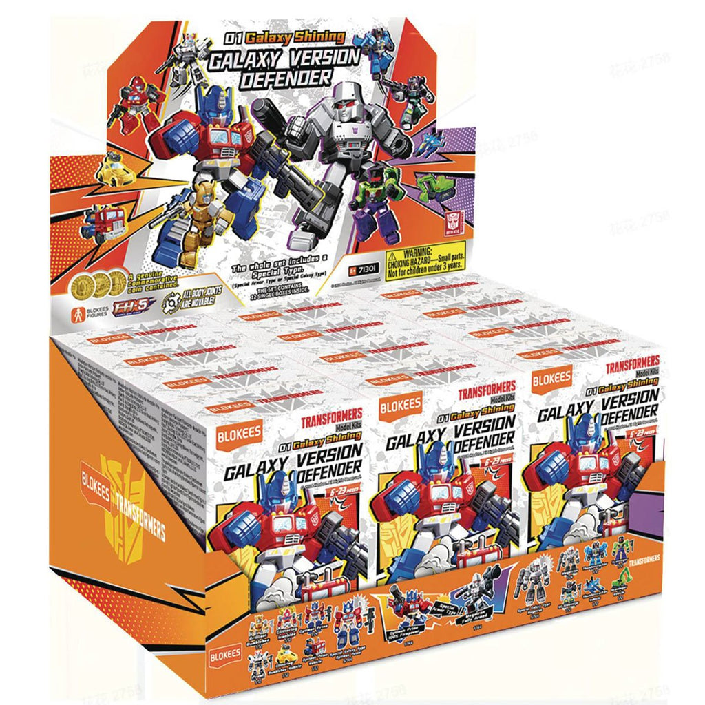 Transformers Galaxy Defender Version 1 Blokees Mini Model Kit Display Case of 12