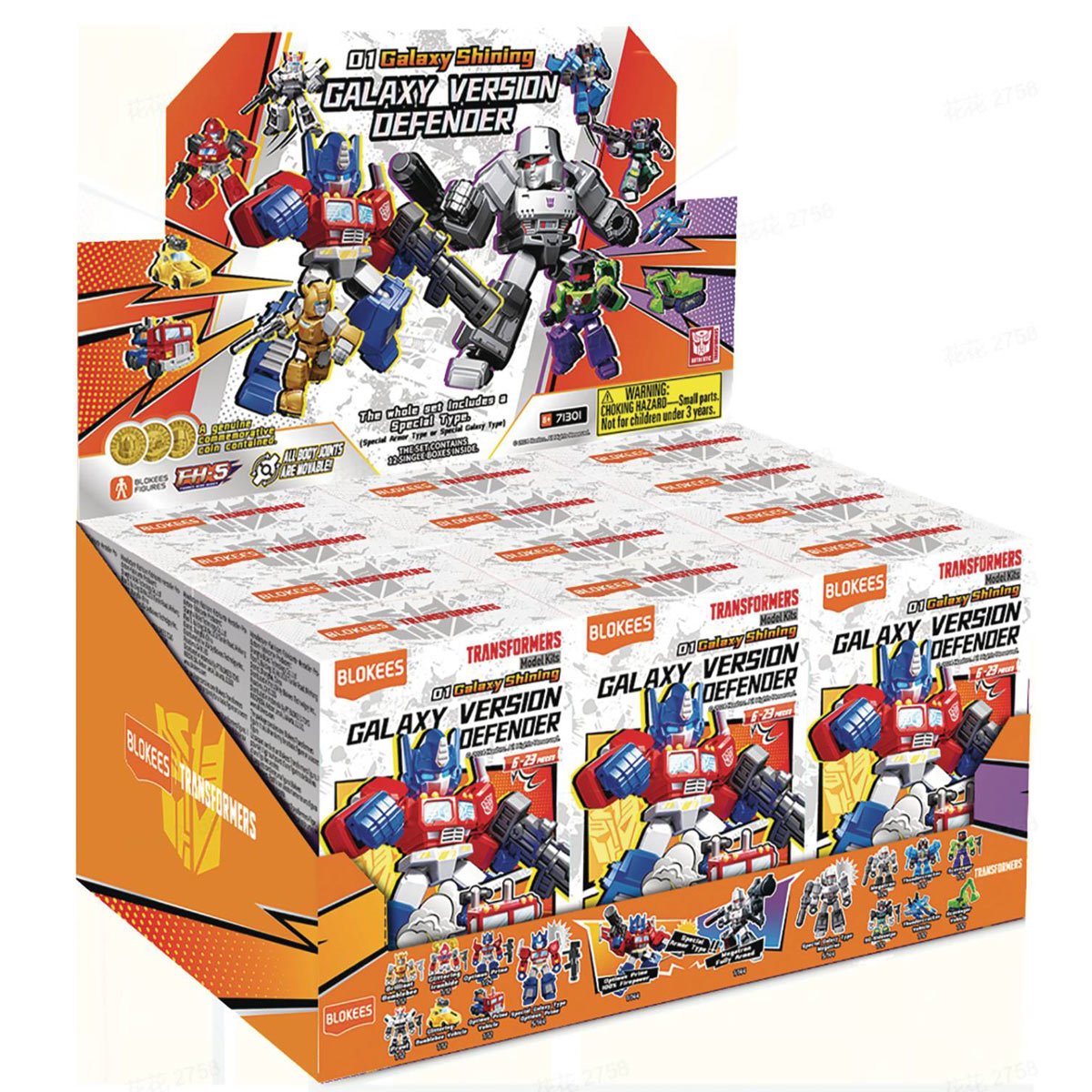 Transformers Galaxy Defender Version 1 Blokees Mini Model Kit Display Case of 12
