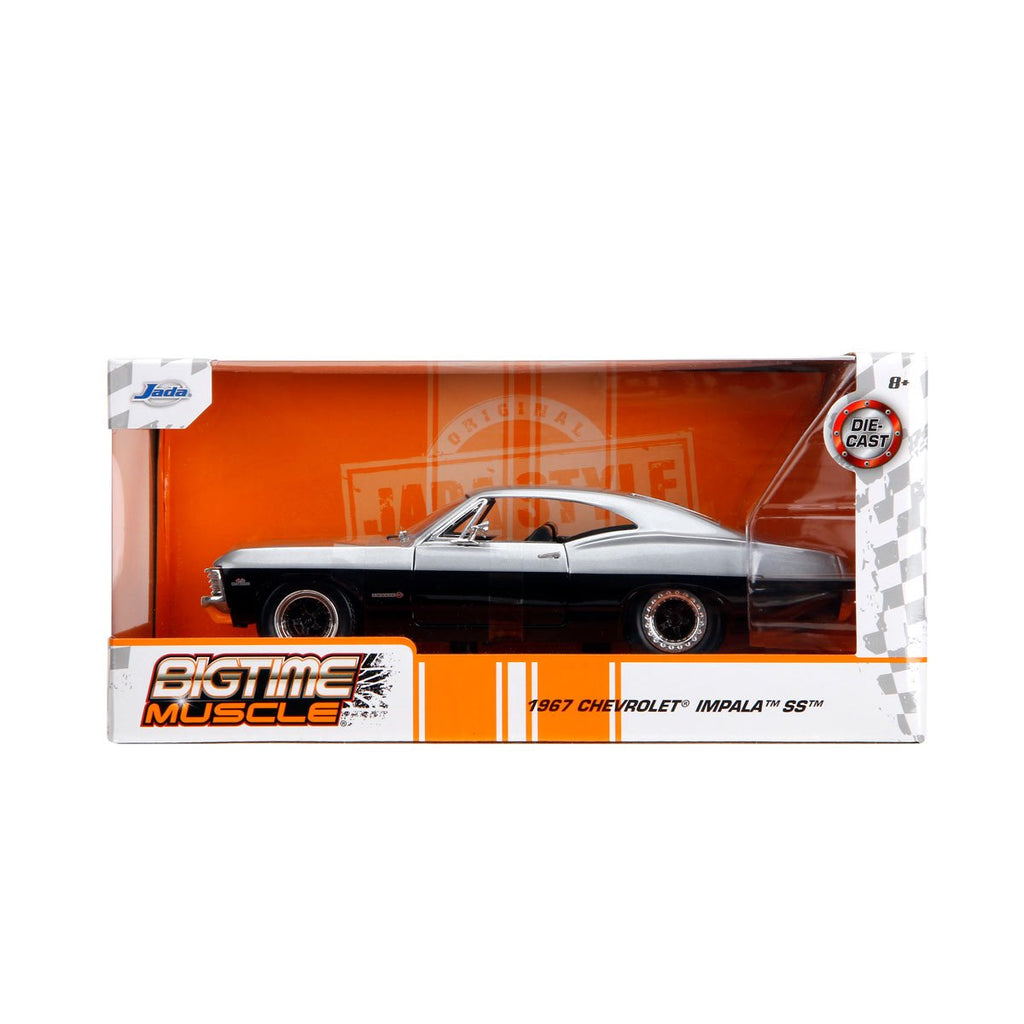 Bigtime Muscle 1967 Chevrolet Impala SS Candy Silver and Black 1:24 Scale Die-Cast Metal Vehicle