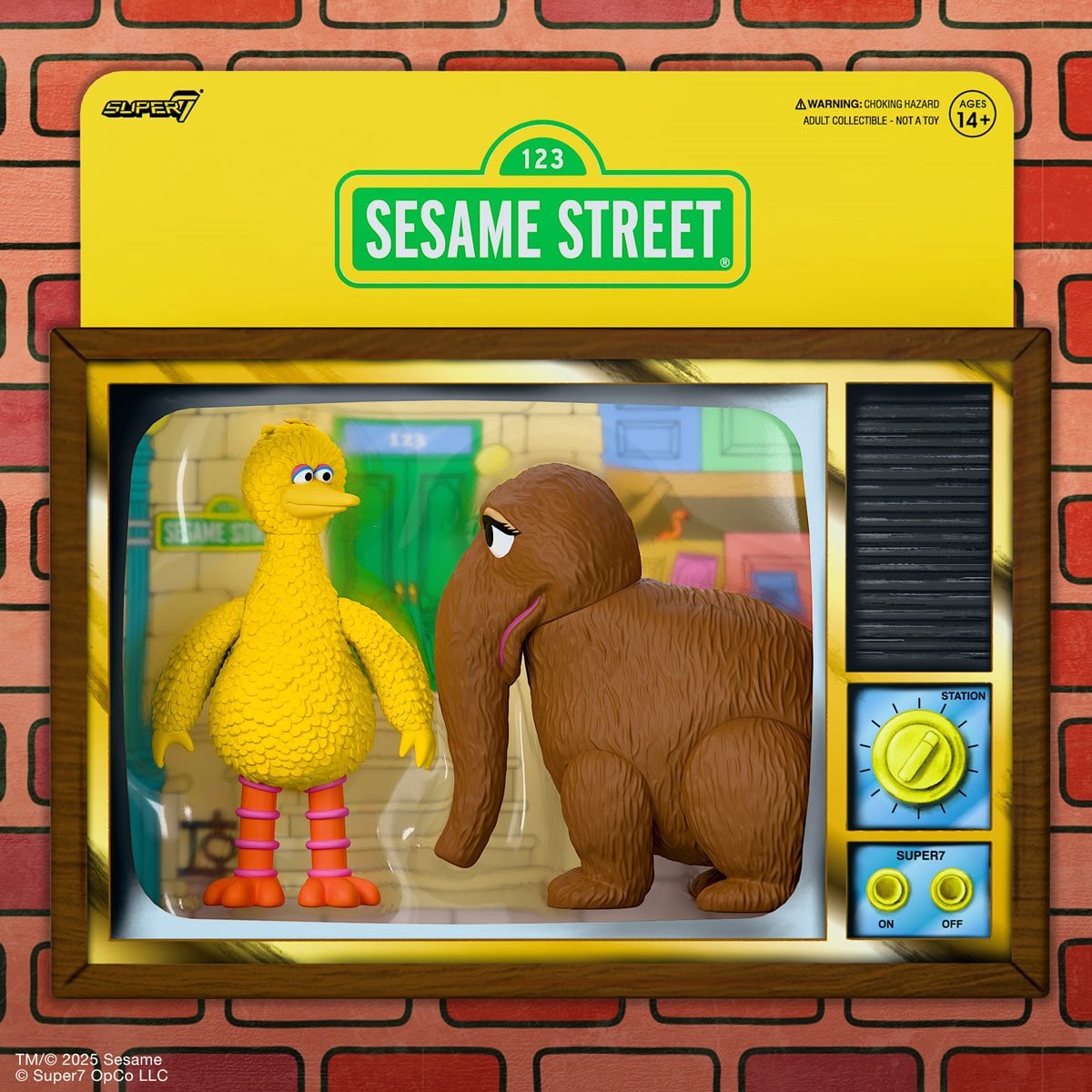 Sesame Street Big Bird and Mr. Snuffleupagus 3 3/4-Inch ReAction Figures