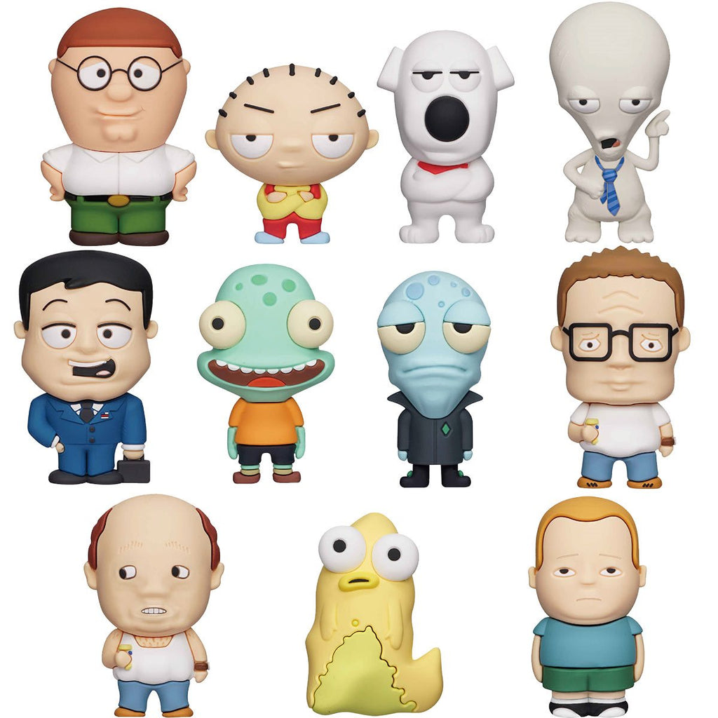 FOX TV Animation Characters 3D Foam Bag Clip Display Case of 24