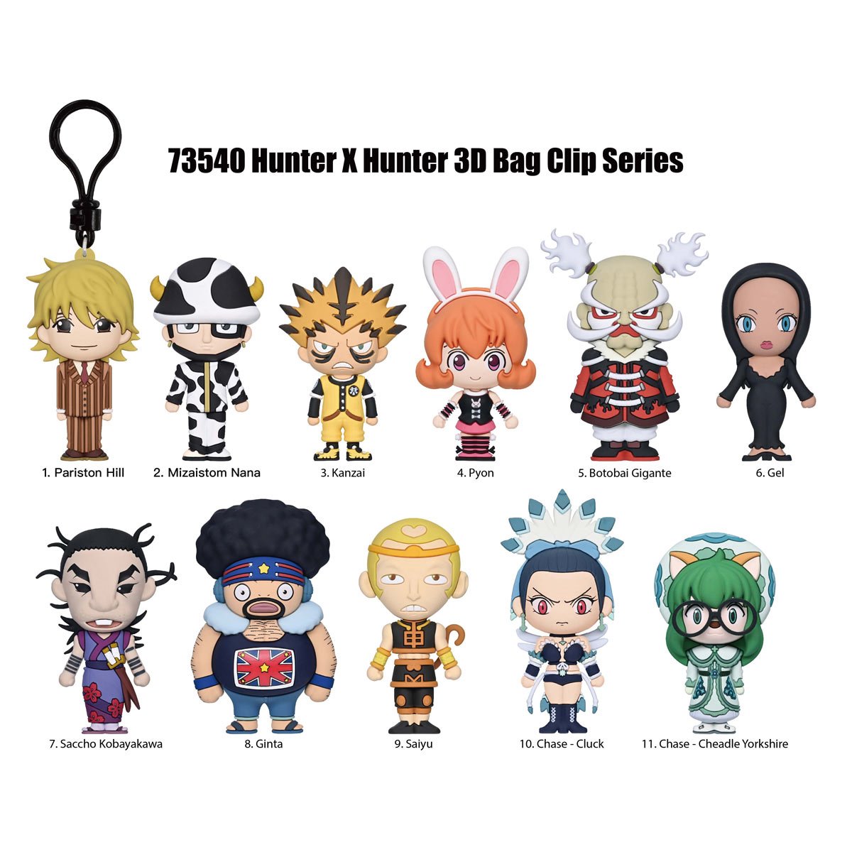 Hunter x Hunter Series 6 3D Foam Bag Clip Random 6-Pack