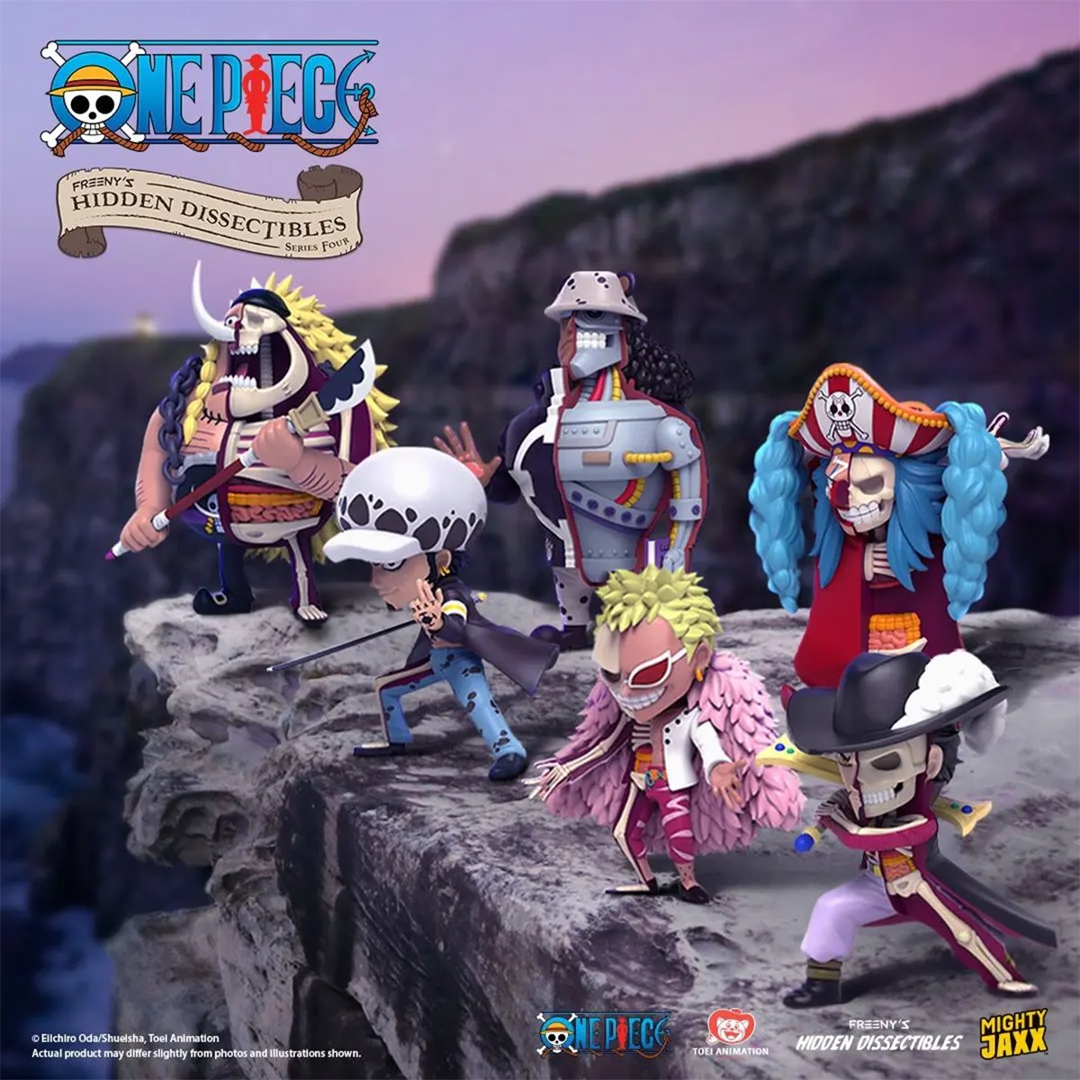 One Piece Series 4 Warlords Freeny's Hidden Dissectibles Mini-Figure Display Tray of 6