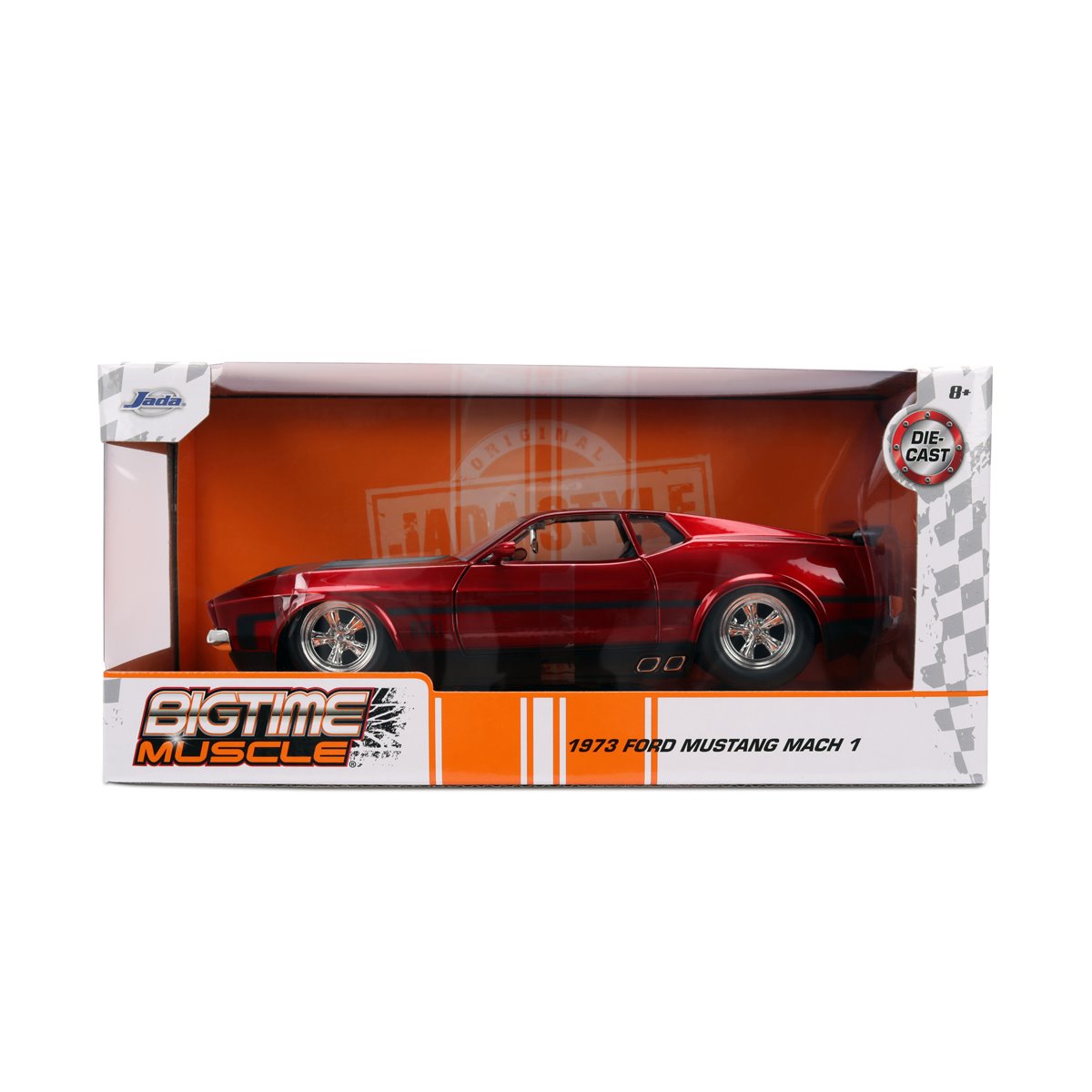 Bigtime Muscle 1973 Red Ford Mustang Mach 1 1:24 Scale Die-Cast Metal Vehicle