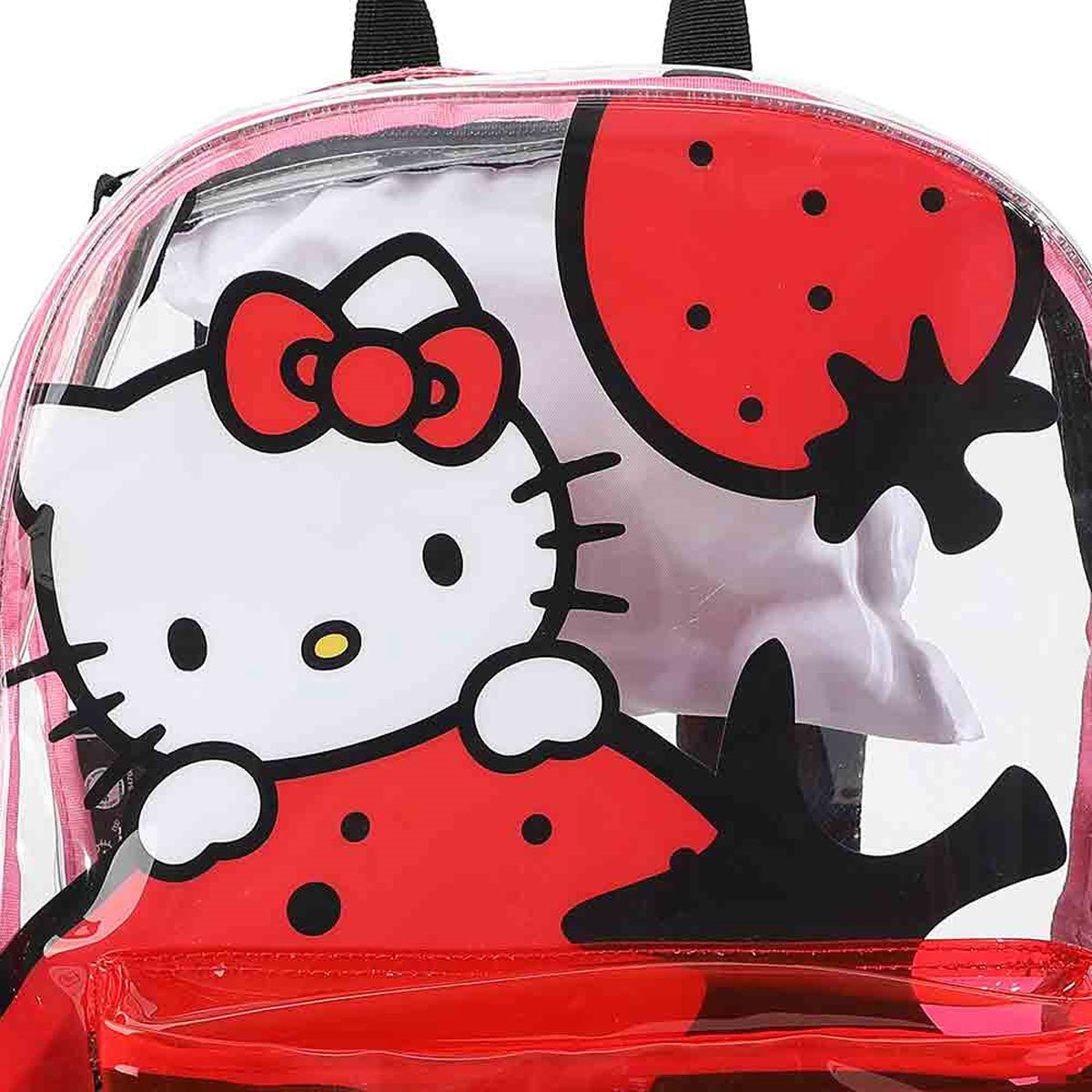 Hello Kitty Strawberry Clear Hooded Backpack