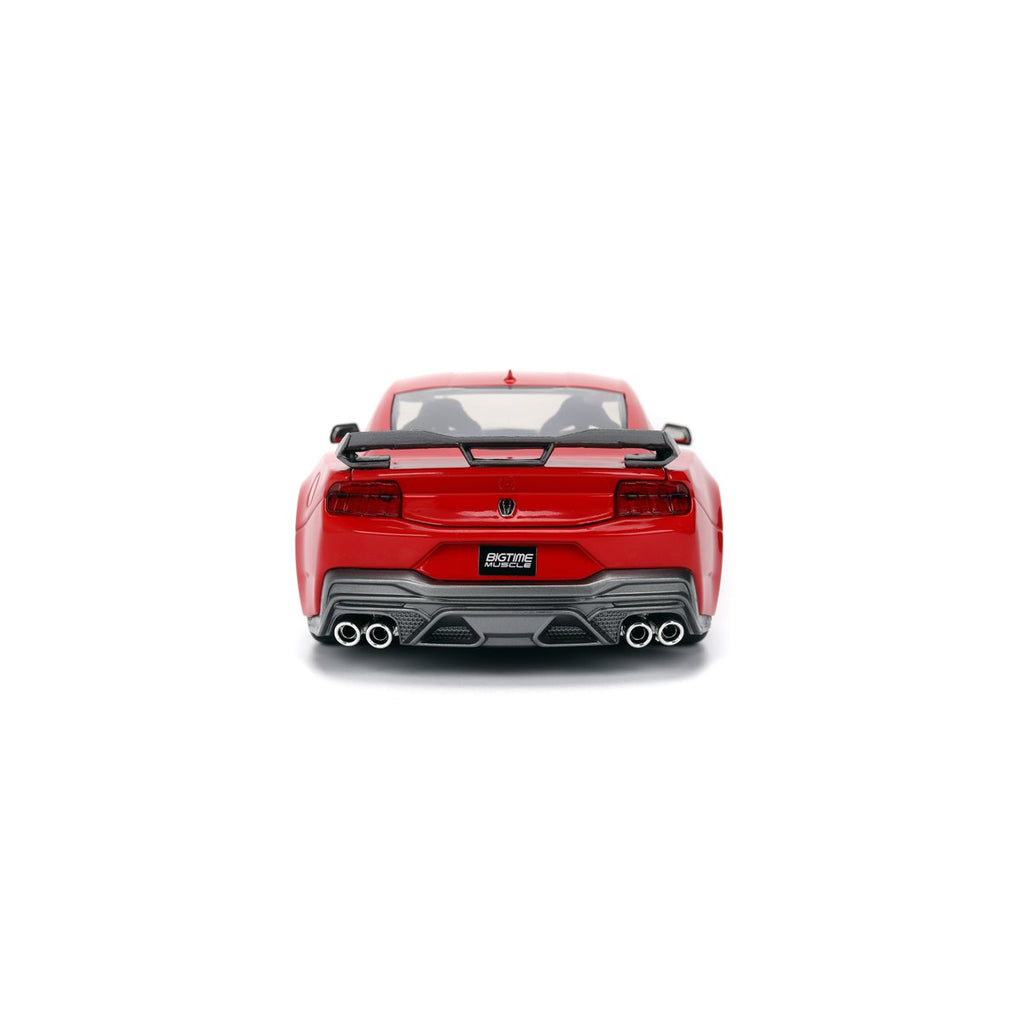 Bigtime Muscle 2024 Ford Mustang Dark Horse Glossy Red 1:24 Scale Die-Cast Metal Vehicle