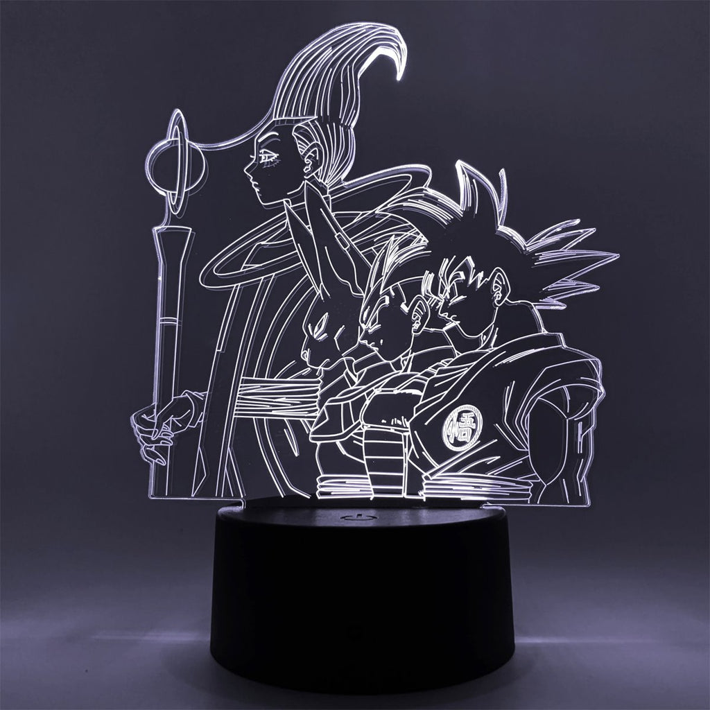 Dragon Ball Super Goku, Vegeta, Beerus, and Whis Otaku Lamp