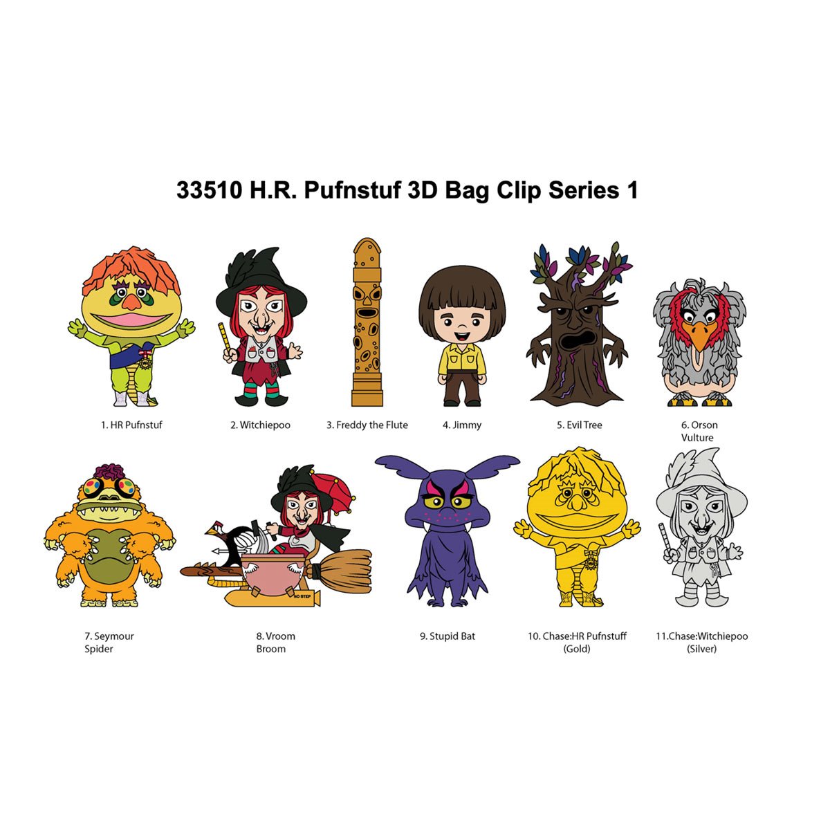 H.R. Pufnstuf 3D Foam Bag Clip Random 6-Pack