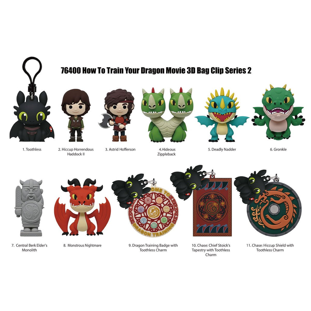 How to Train Your Dragon Series 2 3D Foam Bag Clip Random 6-Pack