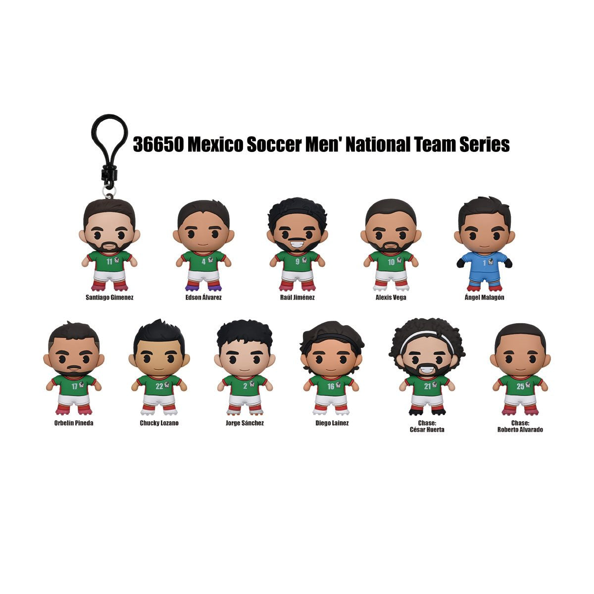Mexico Soccer Men's National Team 3D Foam Bag Clip Random 6-Pack