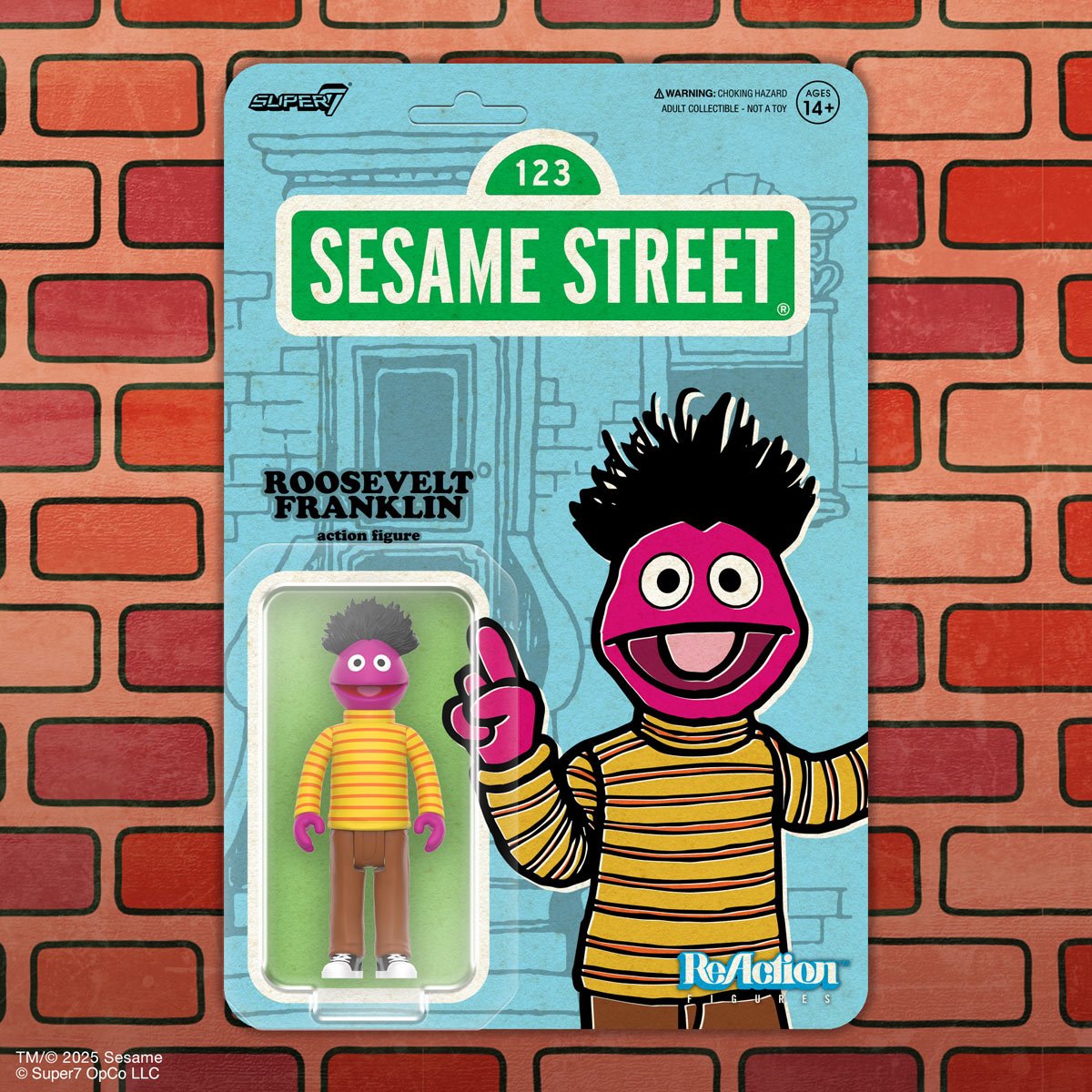 Sesame Street Roosevelt Franklin 3 3/4-Inch ReAction Figure