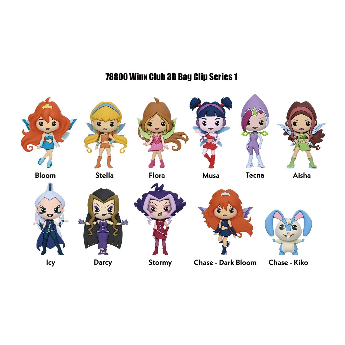 Winx Club 3D Foam Bag Clip Random 6-Pack