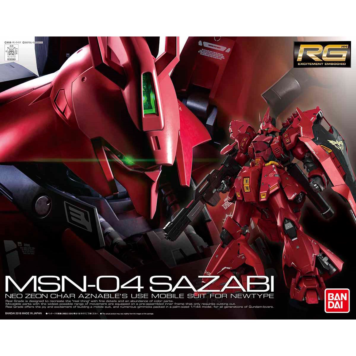 Mobile Suit Gundam: Char's Counterattack Sazabi Real Grade 1:144 Scale Model Kit