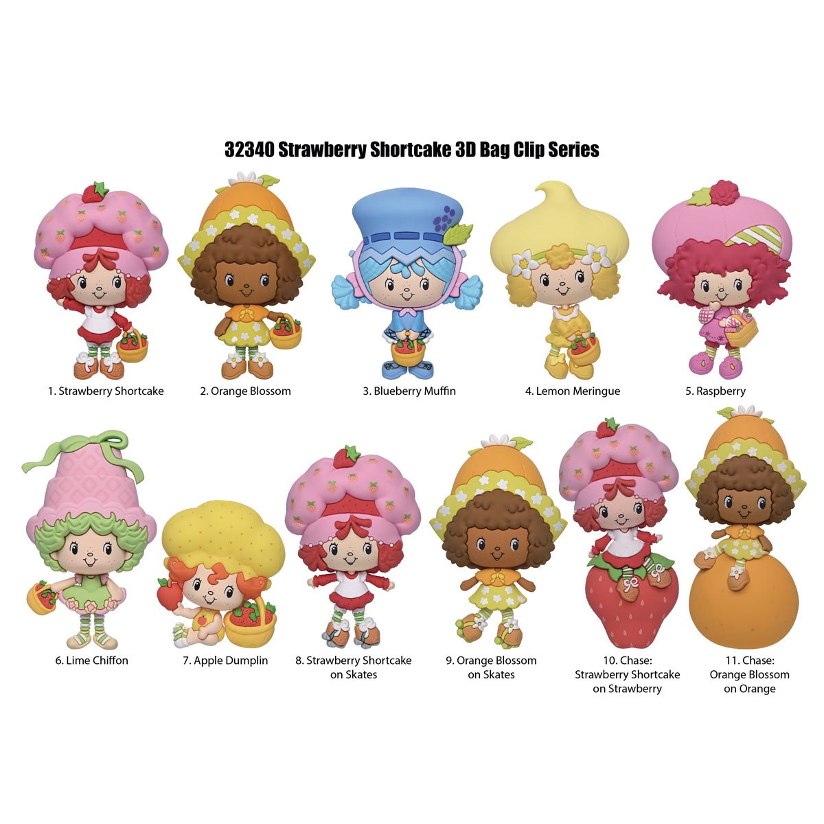 Strawberry Shortcake Series 2 3D Foam Bag Clip Random 6-Pack