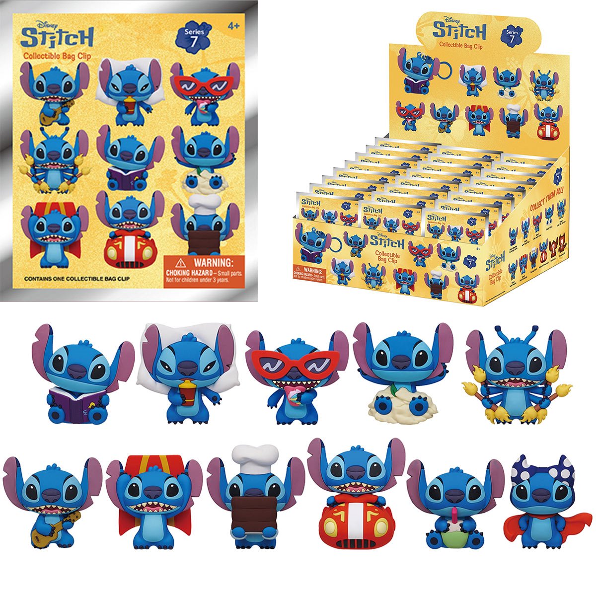 Lilo & Stitch Stitch Series 7 3D Foam Bag Clip Random 6-Pack