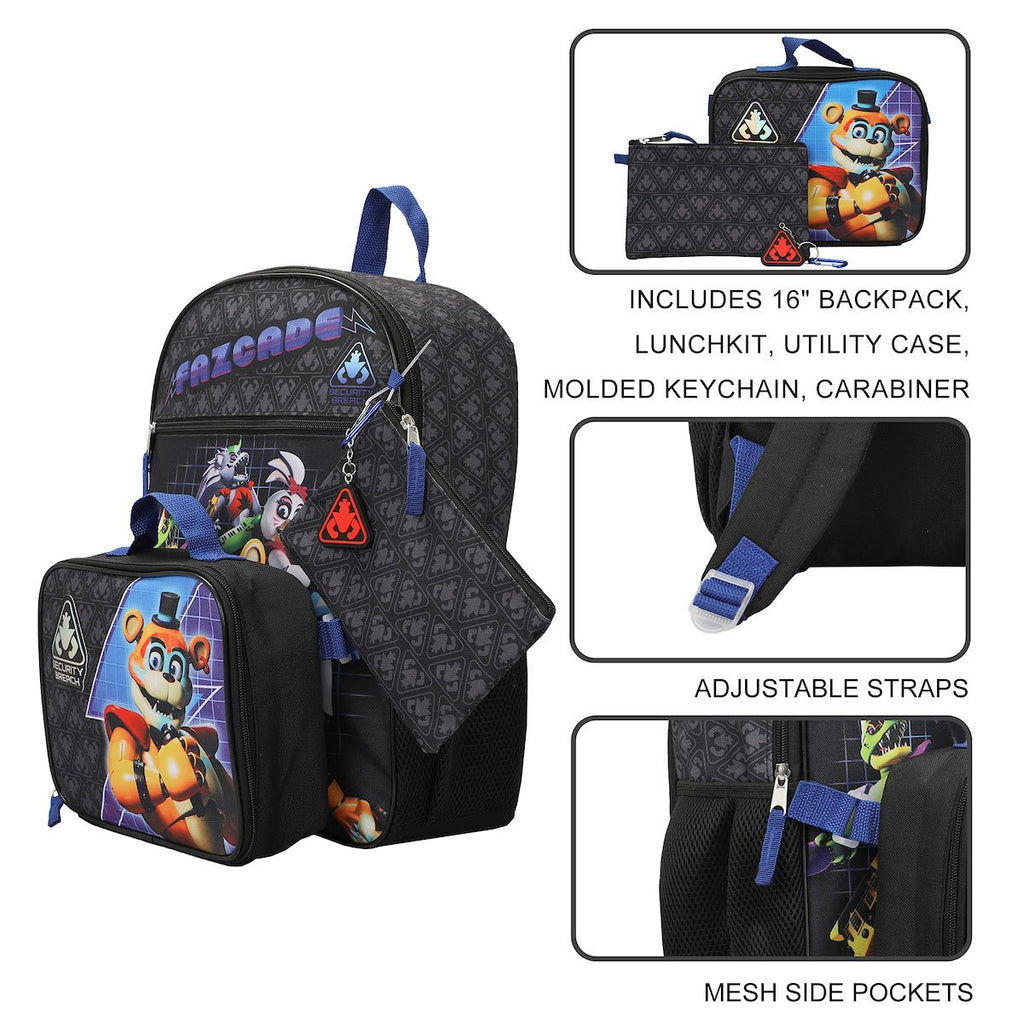 Five Nights at Freddy's Backpack 5-Piece Set