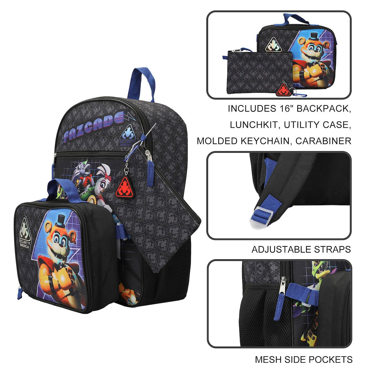 Five Nights at Freddy's Backpack 5-Piece Set
