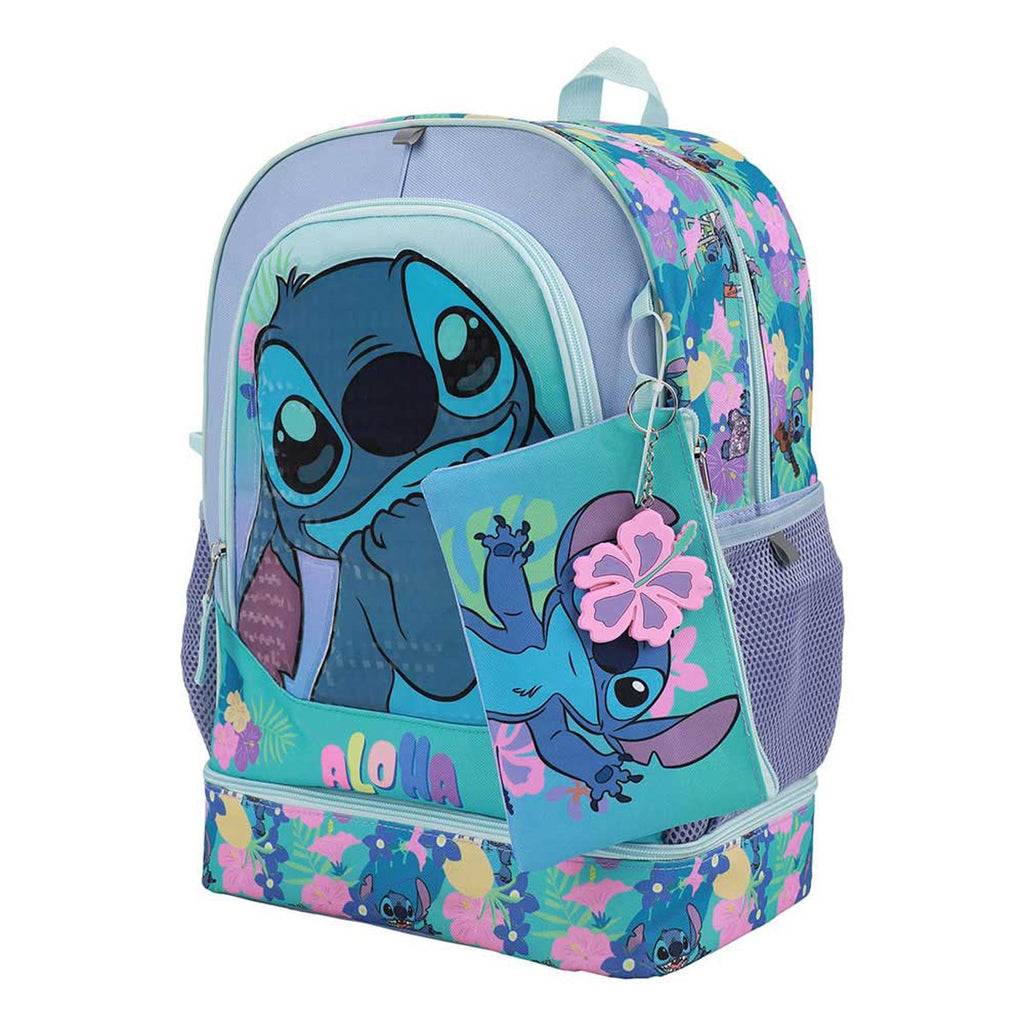 Lilo & Stitch Aloha Floral Print Youth Backpack 5-Piece Set