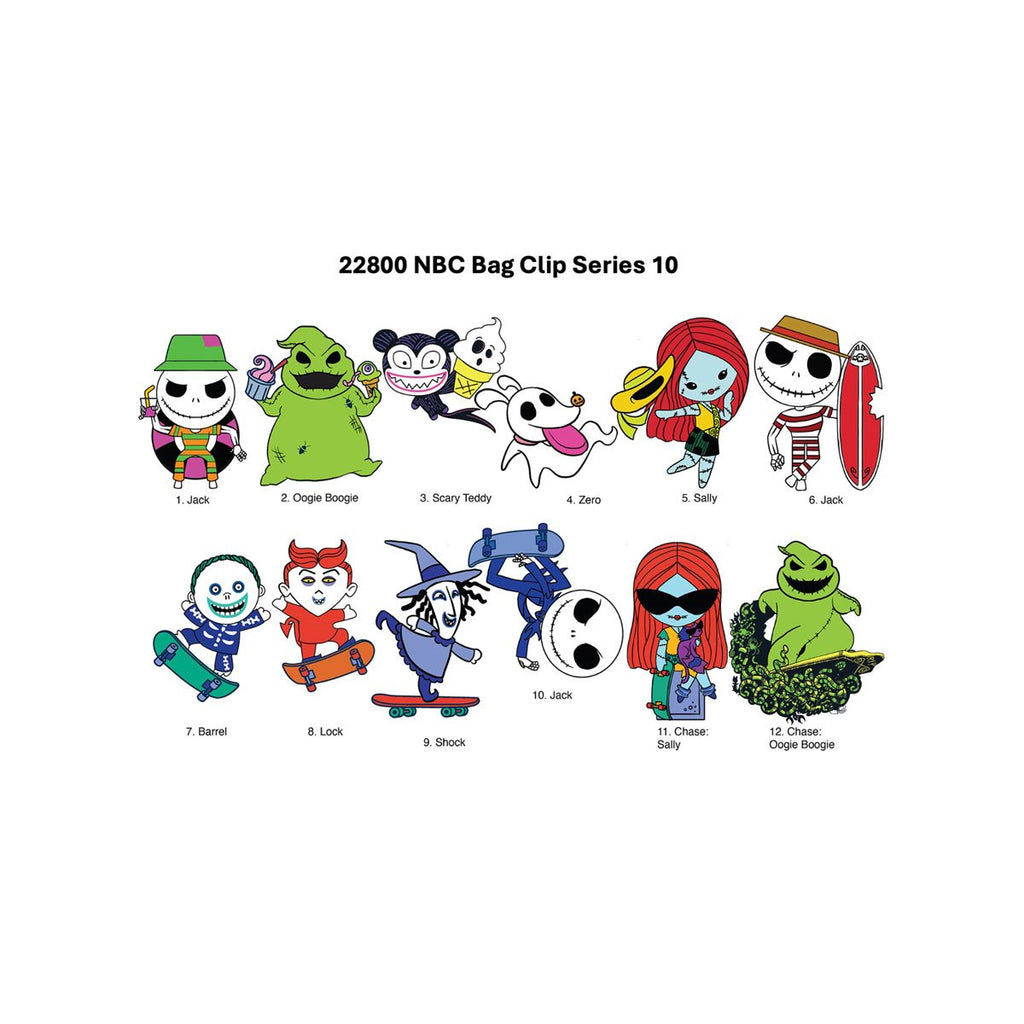 The Nightmare Before Christmas Series 10 3D Foam Bag Clip Random 6-Pack