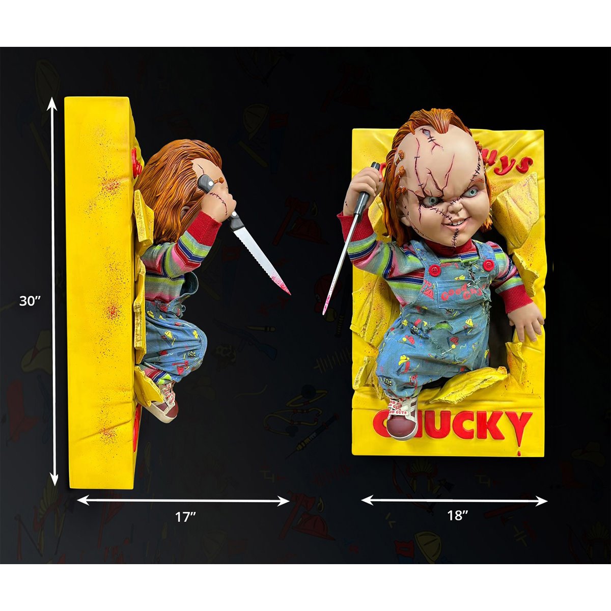 Bride of Chucky Chucky 1:1 Scale Life-Size Wall Sculpture Mount
