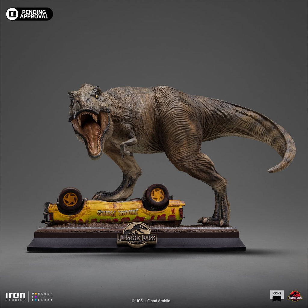 Jurassic Park T-Rex Attack Icons Statue