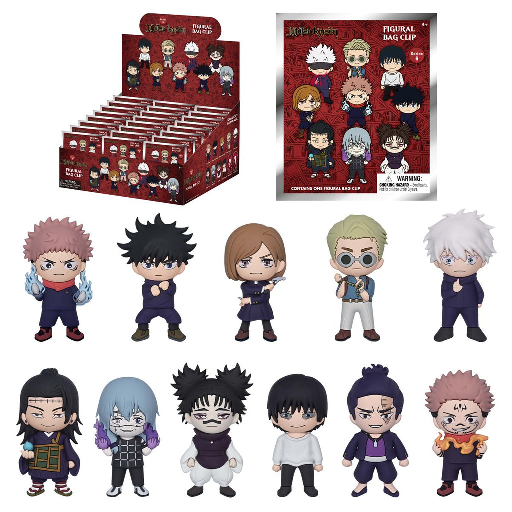 Jujutsu Kaisen Series 6 3D Foam Bag Clip Random 6-Pack