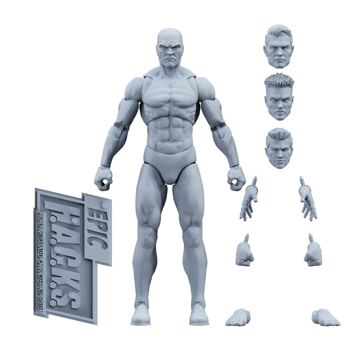 Epic H.A.C.K.S Blanks Shady Gray Male 1:12 Scale Action Figure