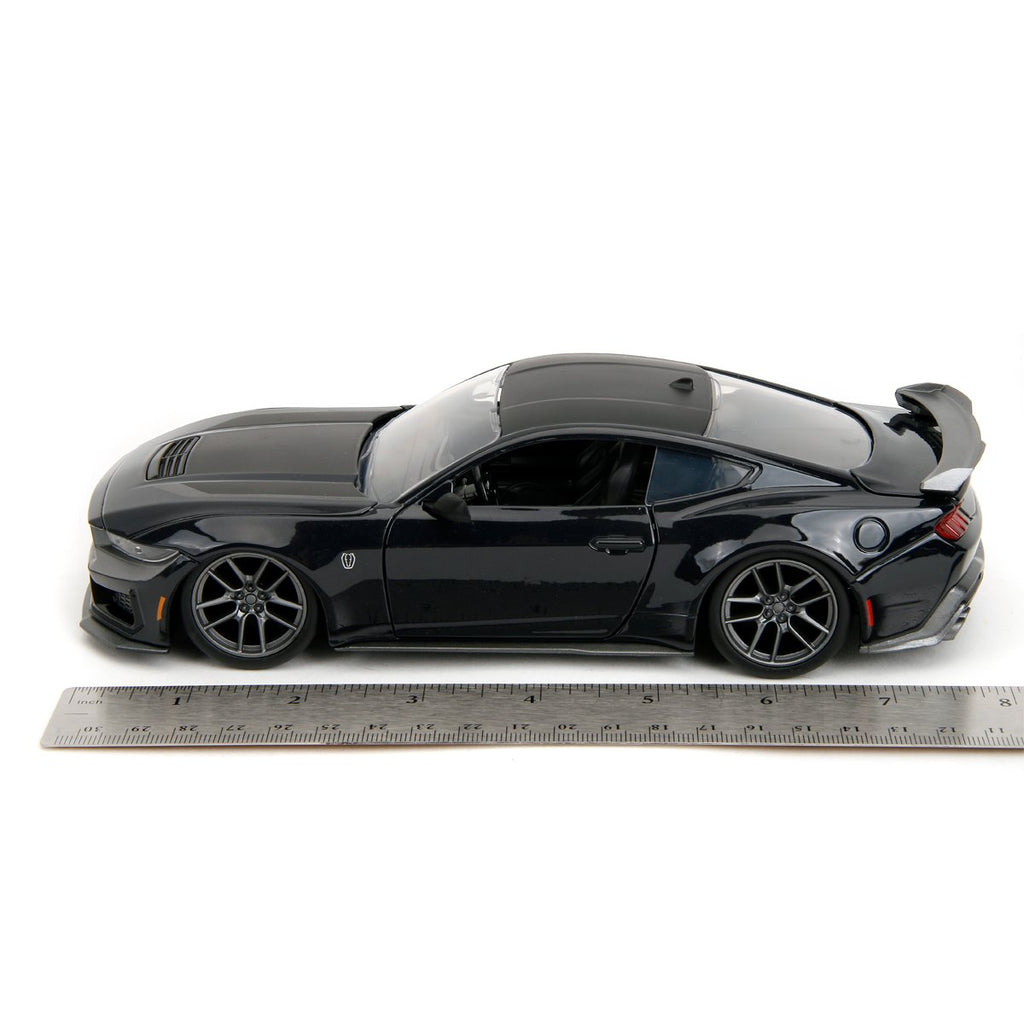 Bigtime Muscle 2024 Glossy Black Ford Mustang Dark Horse 1:24 Scale Die-Cast Metal Vehicle
