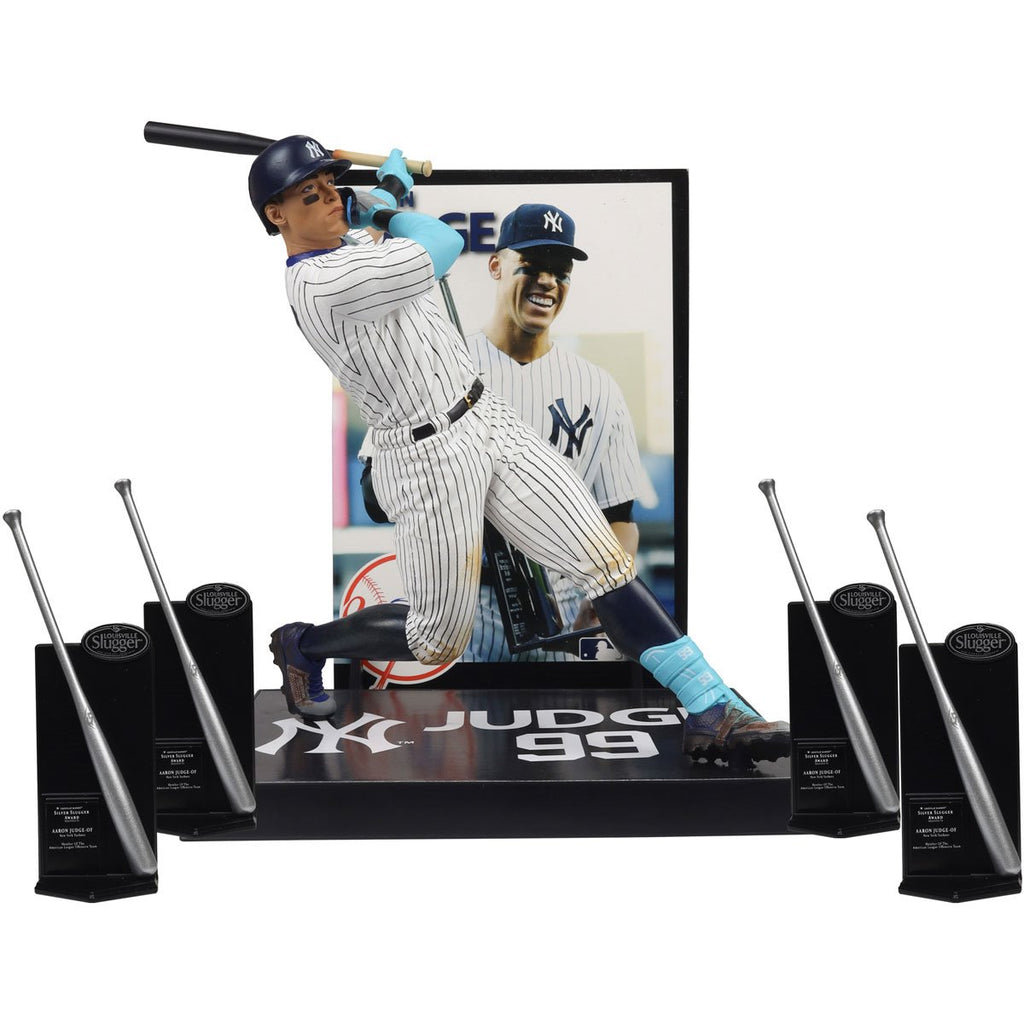 MLB SportsPicks New York Yankees Aaron Judge Silver Slugger Trophy Boxed Set