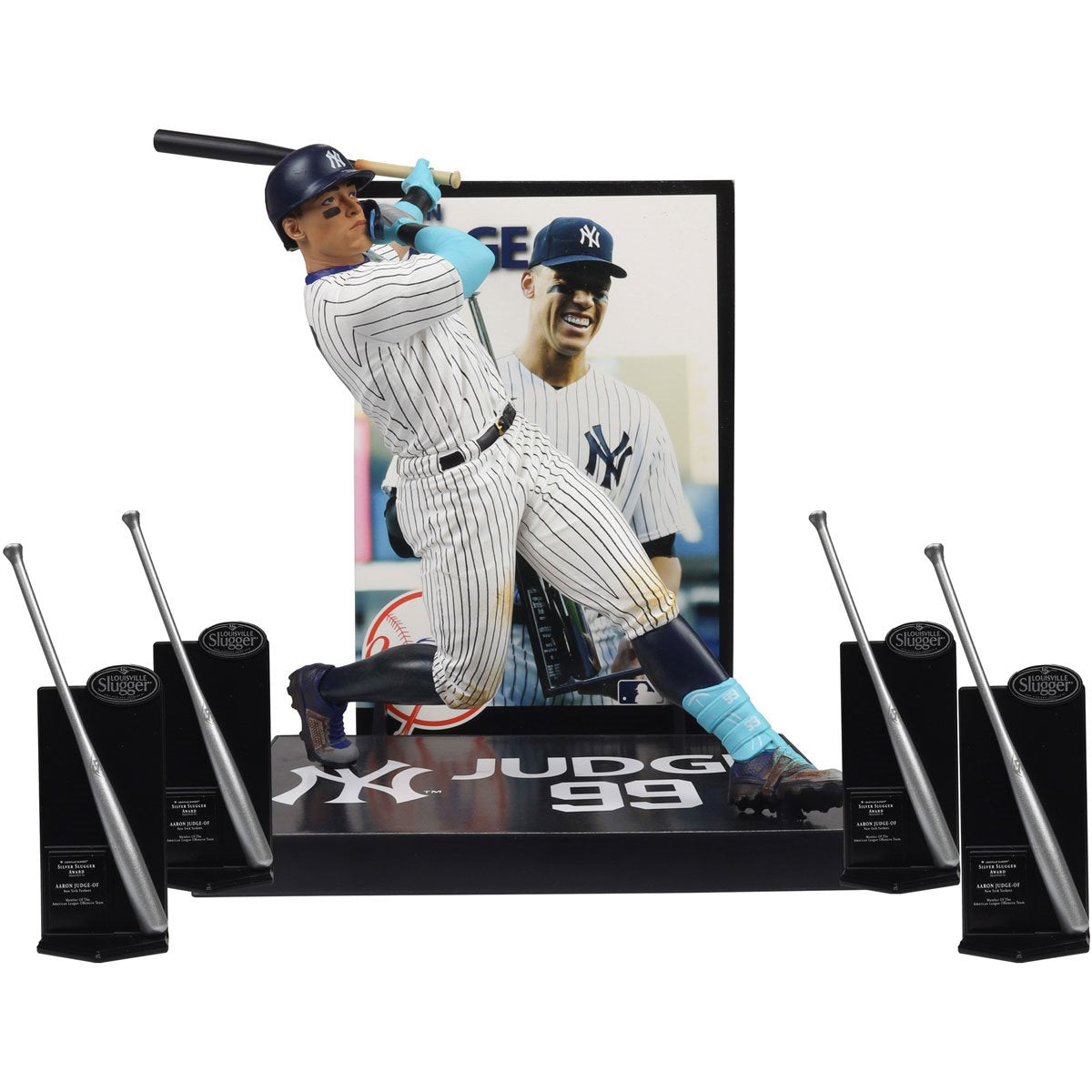MLB SportsPicks New York Yankees Aaron Judge Silver Slugger Trophy Boxed Set