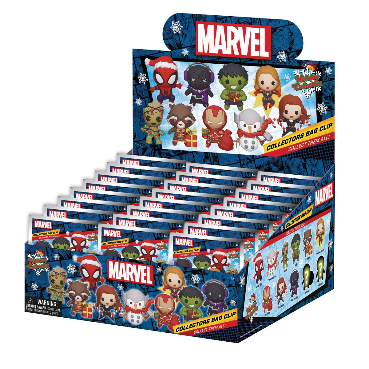 Marvel Holiday 3D Foam Bag Clip Random 6-Pack