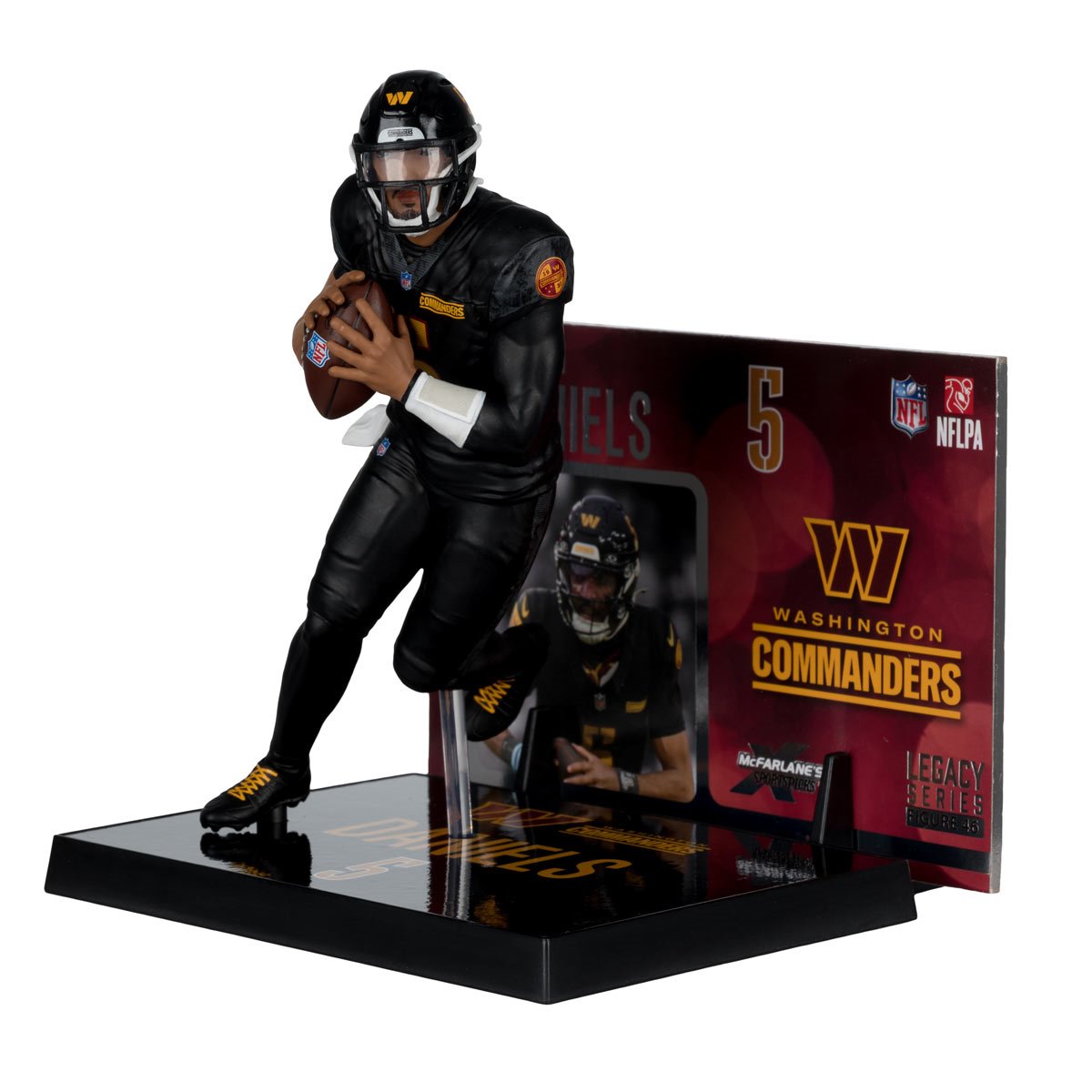 NFL SportsPicks 2025 Washington Commanders Jayden Daniels Alternate Black Uniform 7-Inch Posed Figure