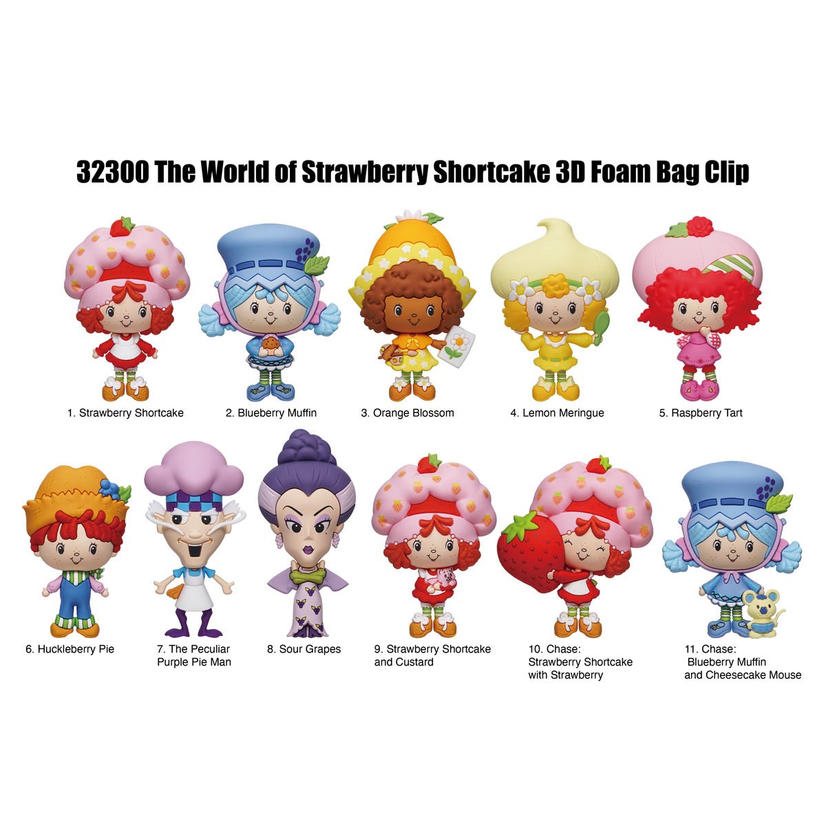The World of Strawberry Shortcake 3D Bag Clip Random 6-Pack