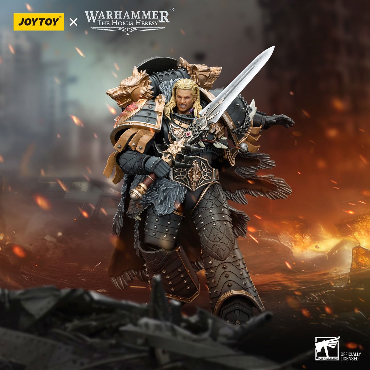 Joy Toy Warhammer The Horus Heresy Space Wolves Leman Russ Primarch of the VIth Legion 1:18 Scale Action Figure