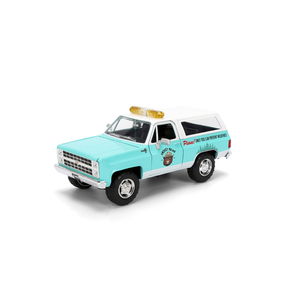 Hollywood Rides Smokey Bear 1980 Chevrolet Blazer 1:24 Scale Die-Cast Metal Vehicle with Smokey Bear Figure