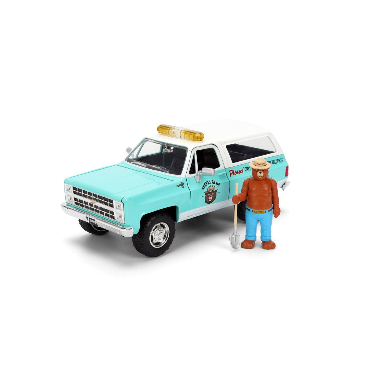 Hollywood Rides Smokey Bear 1980 Chevrolet Blazer 1:24 Scale Die-Cast Metal Vehicle with Smokey Bear Figure