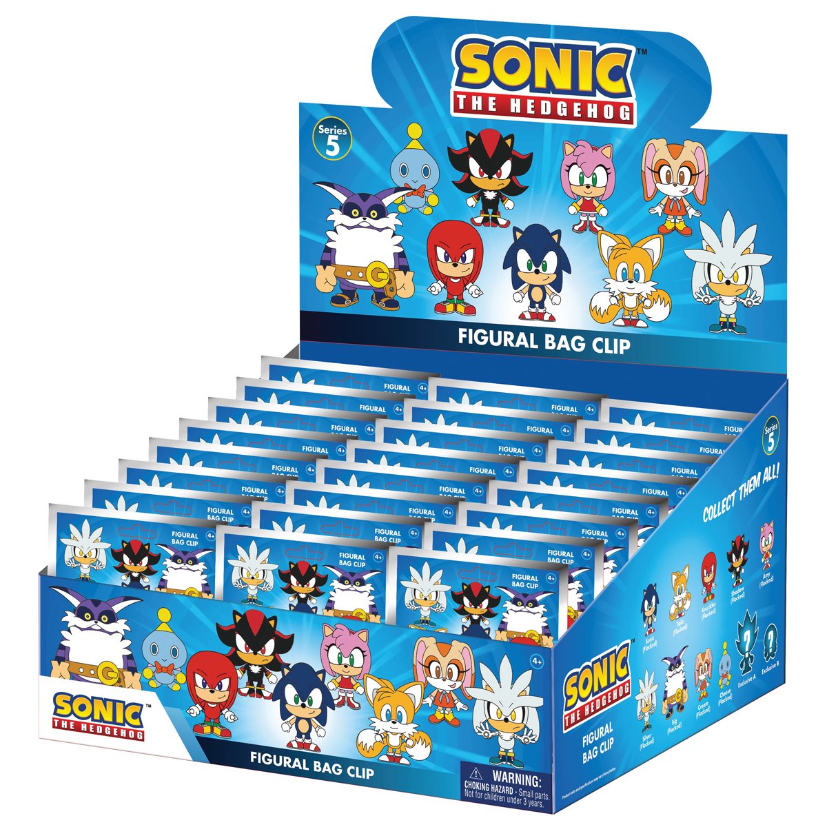 Sonic the Hedgehog Series 5 3D Foam Bag Clip Random 6-Pack