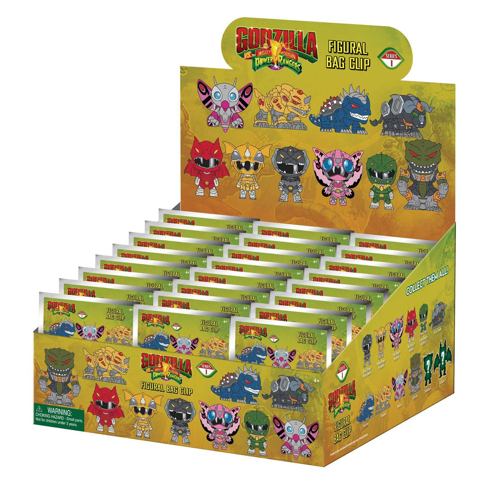 Godzilla vs. Mighty Morphin Power Rangers 3D Foam Bag Clip Random 6-Pack