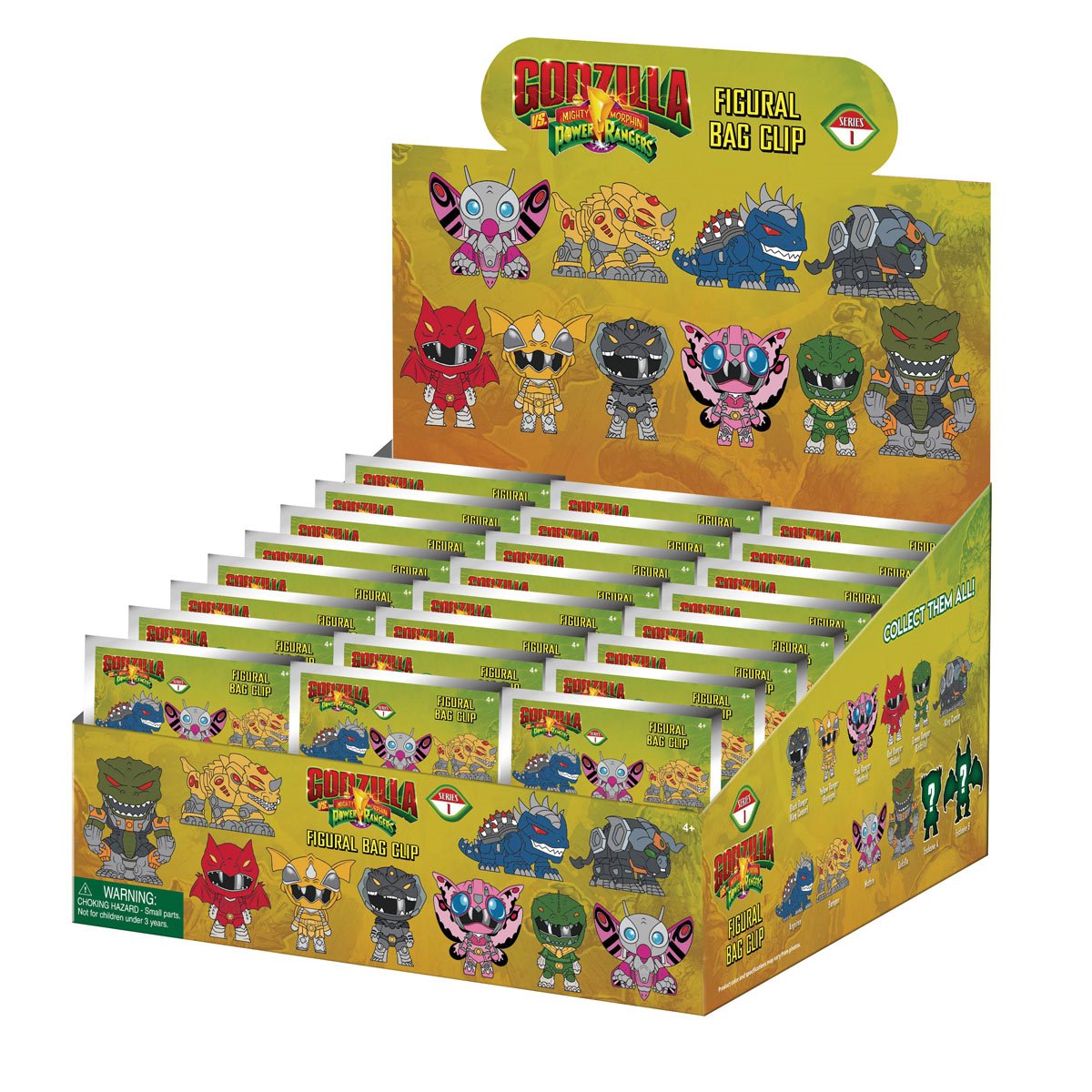 Godzilla vs. Mighty Morphin Power Rangers 3D Foam Bag Clip Random 6-Pack