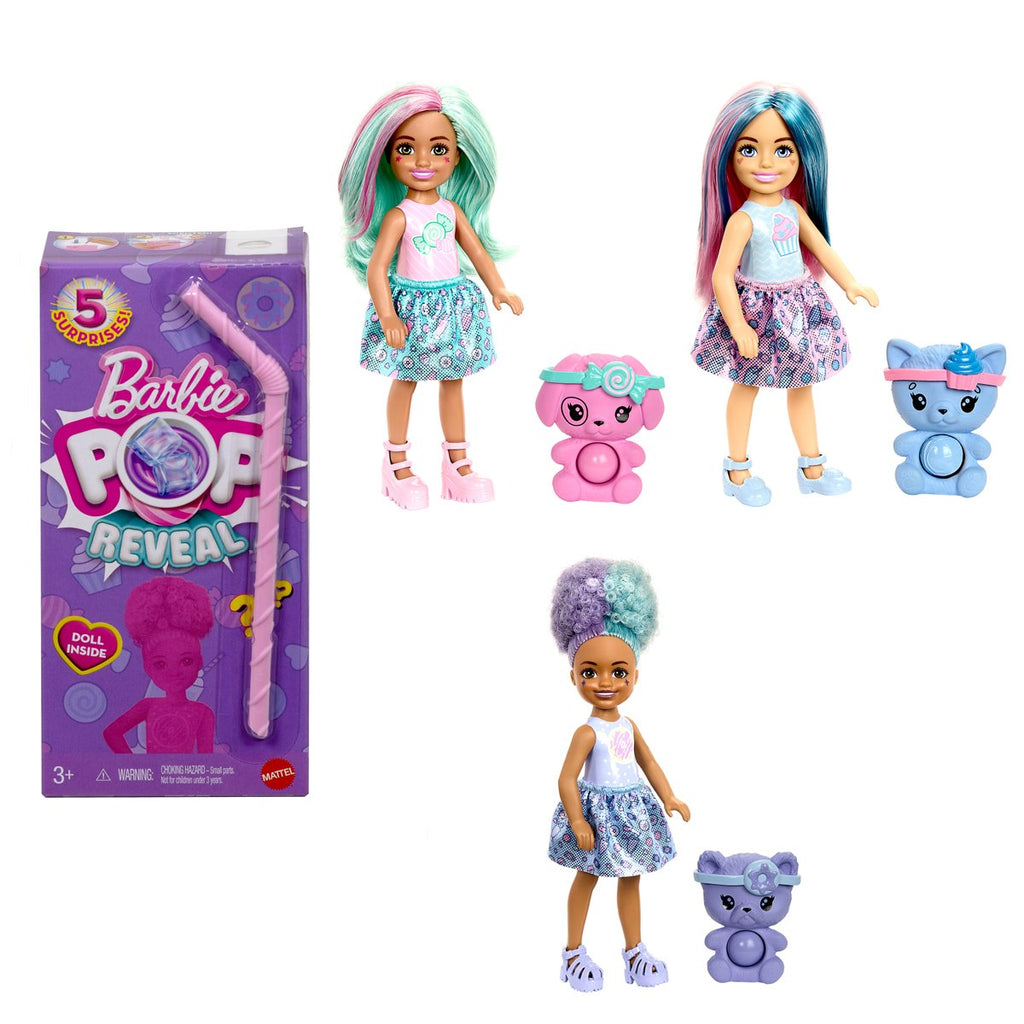 Barbie Chelsea Pop! Reveal Treat Series Doll Case of 4