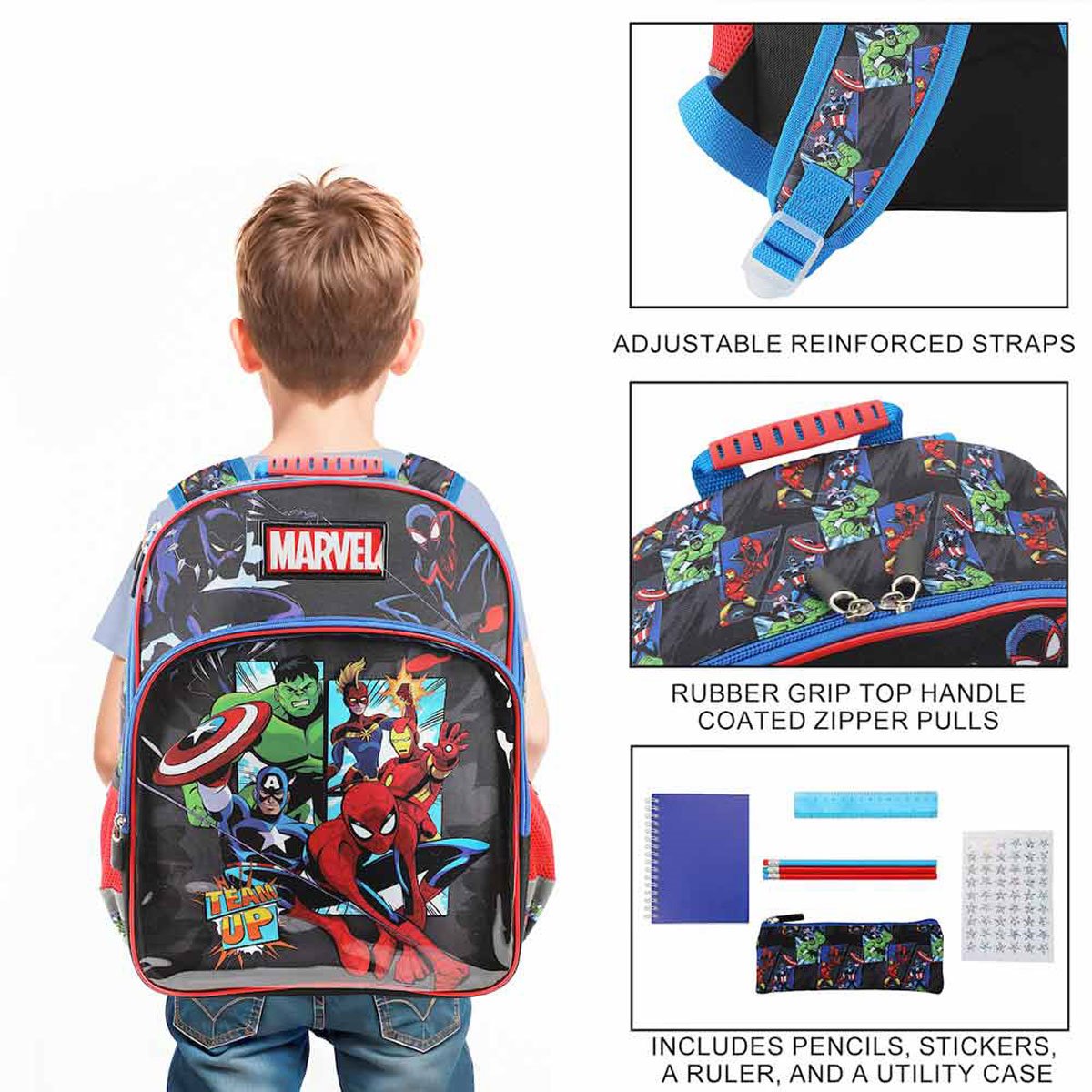 Marvel Universe Team Up Youth Backpack 6-Piece Set