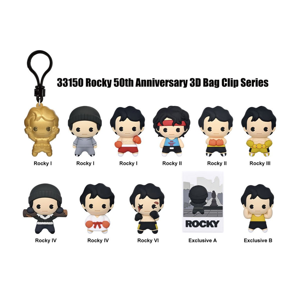 Rocky 50th Anniversary Series 4 3D Foam Bag Clip Display Case of 24