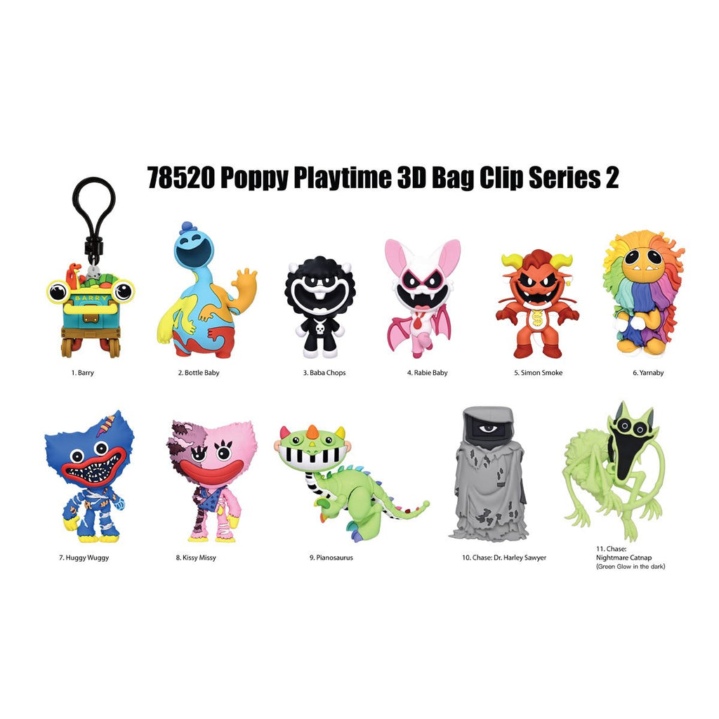 Poppy Playtime Series 2 3D Foam Bag Clip Display Case of 24