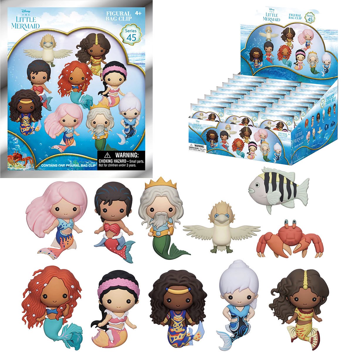 The Little Mermaid Live Action 3D Foam Bag Clip Random 6-Pack