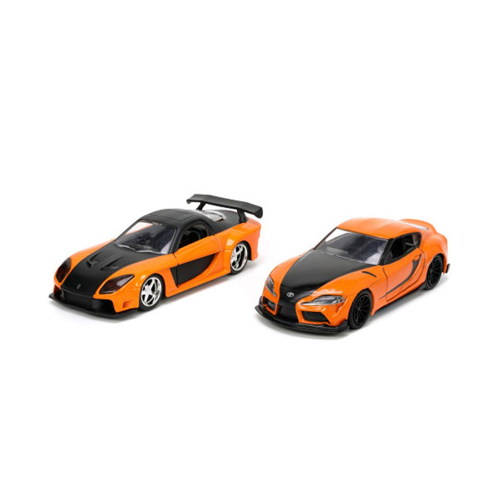 Fast and the Furious 9 Han's Mazda RX-7 and 2020 Toyota GR Supra 1:32 Scale Die-Cast Metal Vehicle 2-Pack