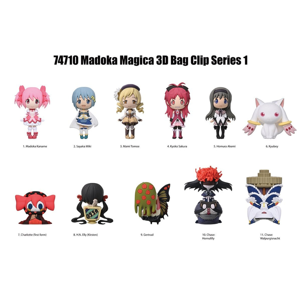 Puella Magi Madoka Magica 3D Foam Bag Clip Display Case of 24