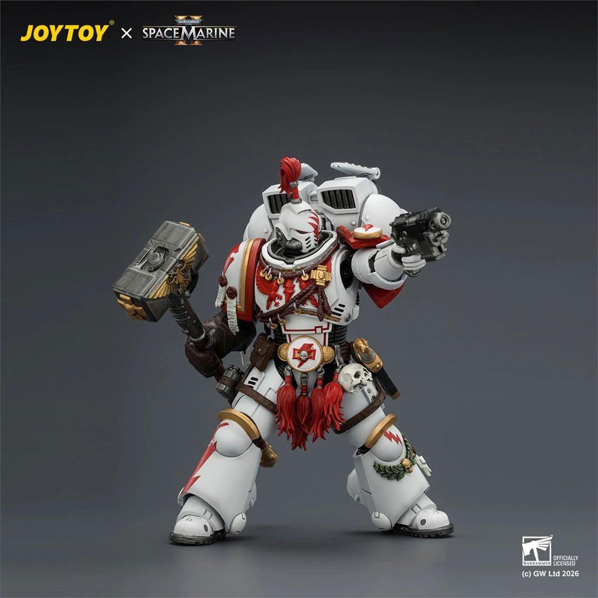 Joy Toy Warhammer 40,000 Space Marine Game Edition White Scars Assault Intercessor Champion 1:18 Scale Action Figure