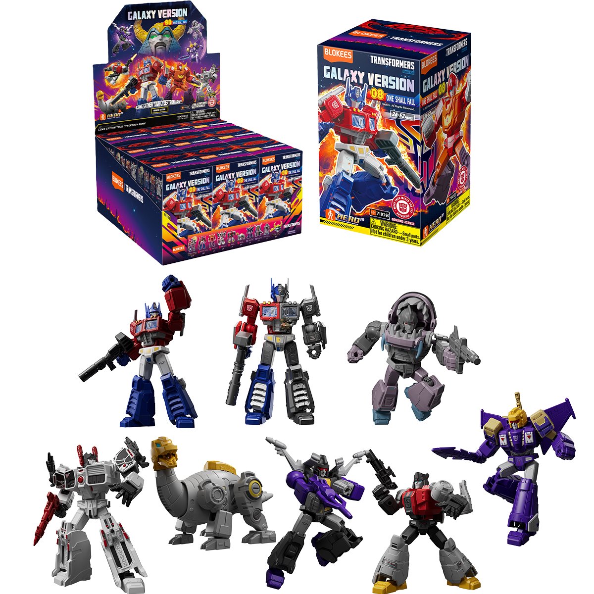 Transformers Galaxy Version Wave 8 One Shall Fall Mini Model Kit Display Case of 9